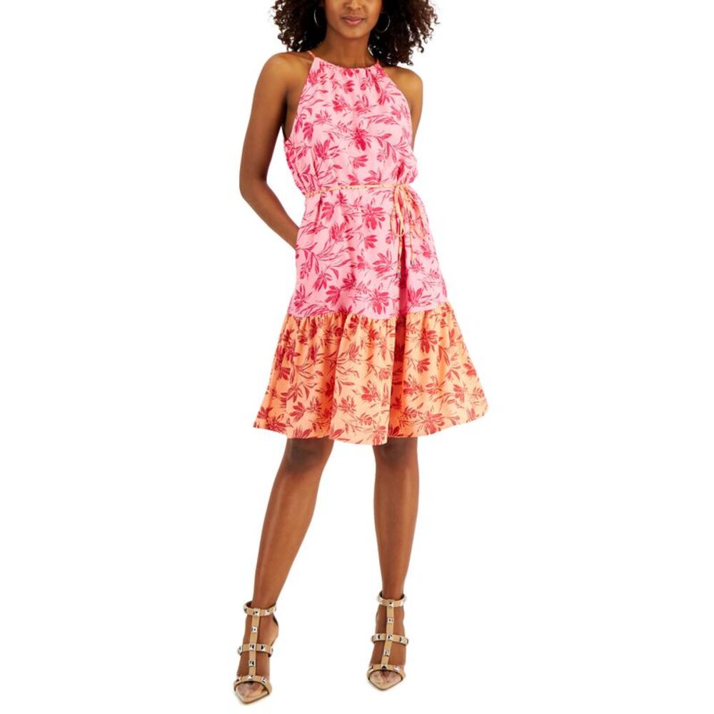 INC International Concepts Womens Printed Belted A Line Dress